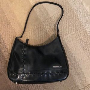 EUC Guess Black Leather Shoulder Bag